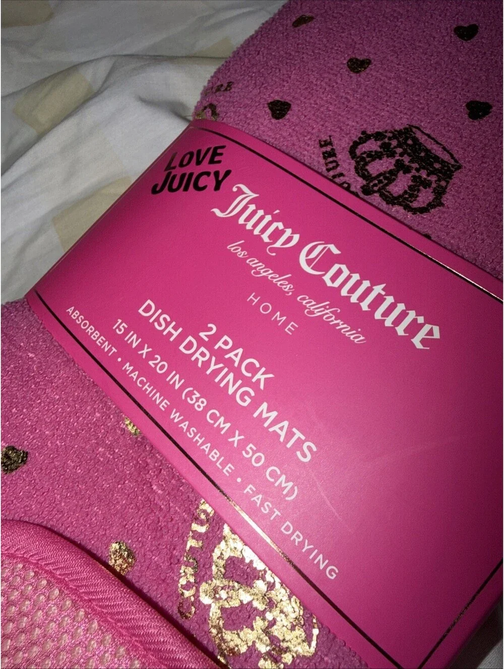 Juicy Couture 2 pack Drying Mats Pink 15